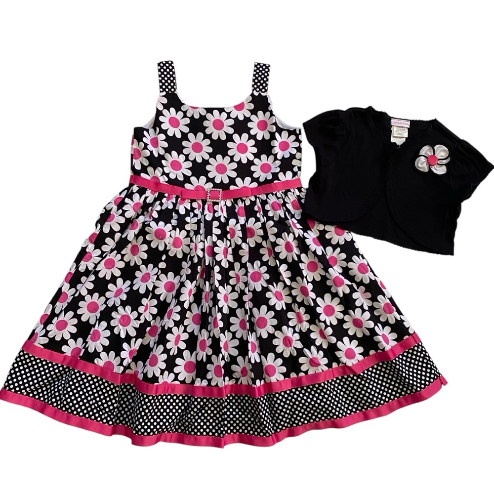 Youngland Adorable Floral Print Sleeveless Dress with Bolero Girls Size 5